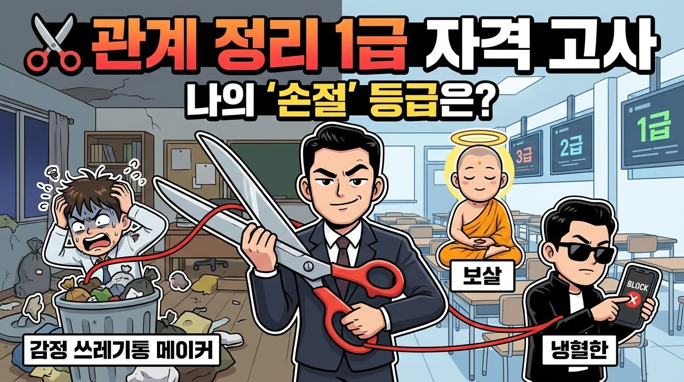 ✂️ 관계 정리 1급 자격 고사: 나의 '손절' 등급은? - 최신 테스트